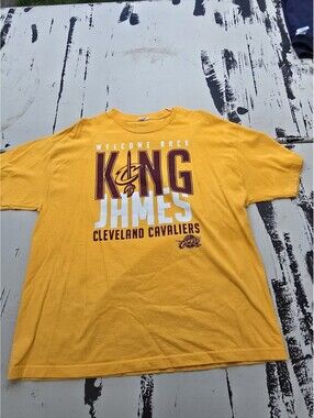 LEBRON JAMES NBA 2014 "Welcome Back" Cleveland Cavaliers T-Shirt 2xLarge Used